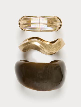 Set di bracciali in metallo e resina - ZŁOTY