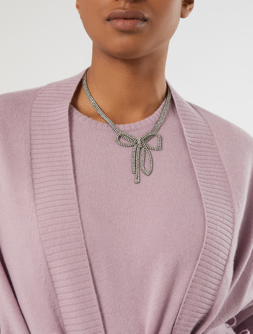 Bow necklace, brooch and earrings - CRYSTAL - Marina Rinaldi - 4