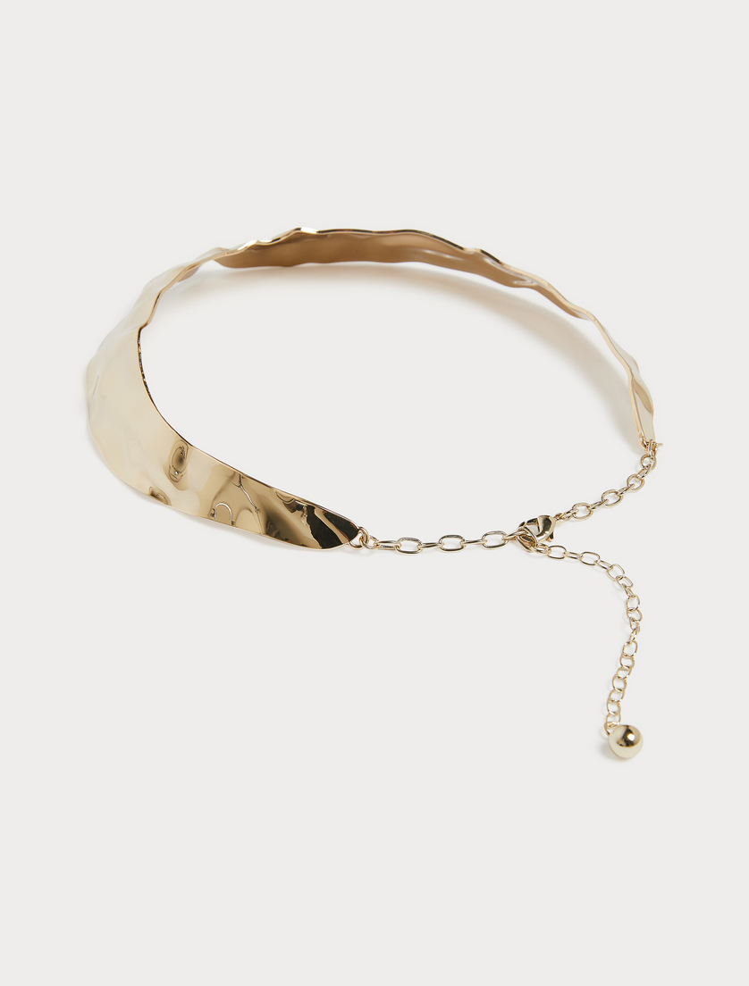 Hammered metal choker - GOLD - Marina Rinaldi - 3