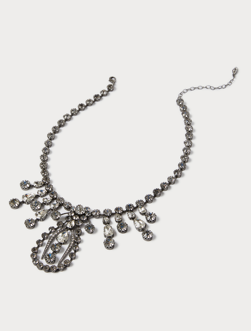 Rhinestone necklace and earrings - SILVER - Marina Rinaldi - 2