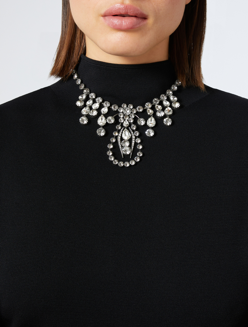 Rhinestone necklace and earrings - SILVER - Marina Rinaldi - 4