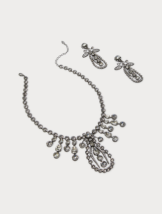 Rhinestone necklace and earrings - Marina Rinaldi