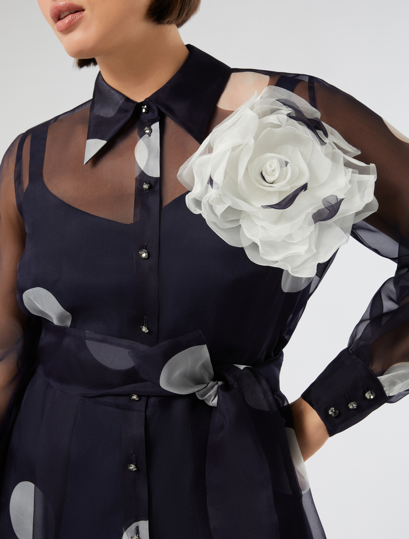 Organza flower brooch - IVORY - Marina Rinaldi - 4