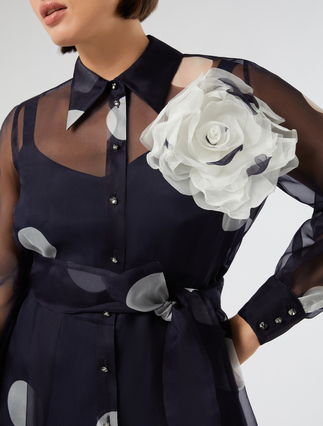 Organza flower brooch - IVORY - Marina Rinaldi - 4