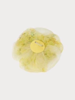 Organza flower brooch - LIGHT YELLOW - Marina Rinaldi - 3