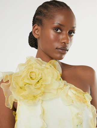 Organza flower brooch - LIGHT YELLOW - Marina Rinaldi - 4