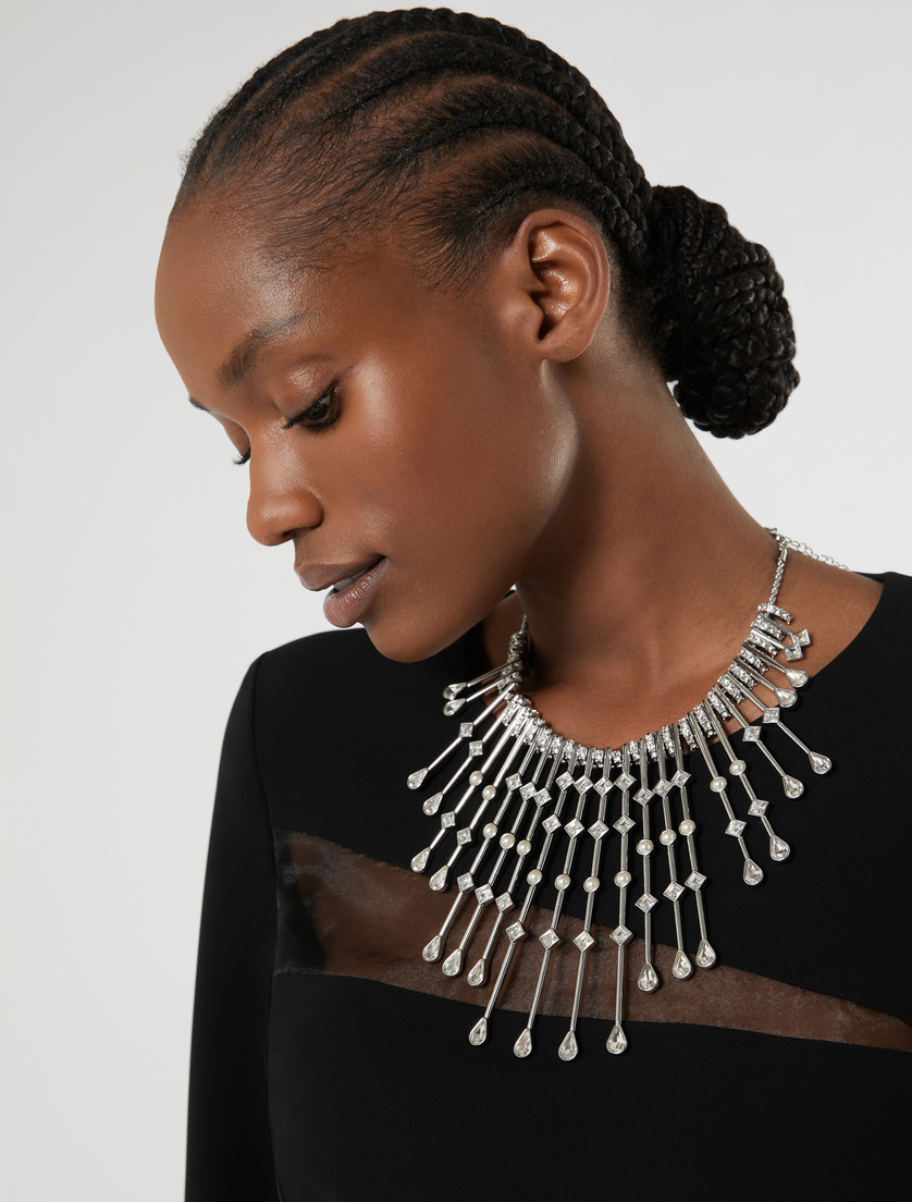 Rhinestone and pearl necklace - CRYSTAL - Marina Rinaldi - 3