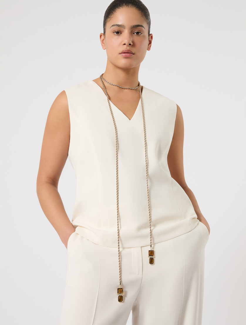 Rhinestone-adorned adjustable necklace - BRONZE - Marina Rinaldi - 3