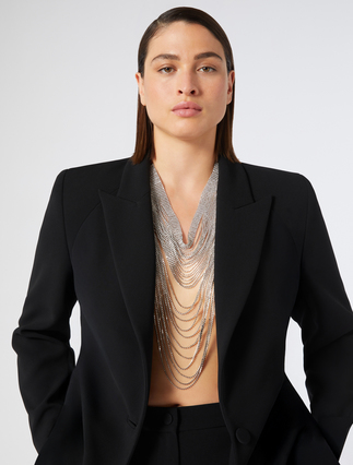 Multi-strand necklace with rhinestones - SILVER - Marina Rinaldi - 3