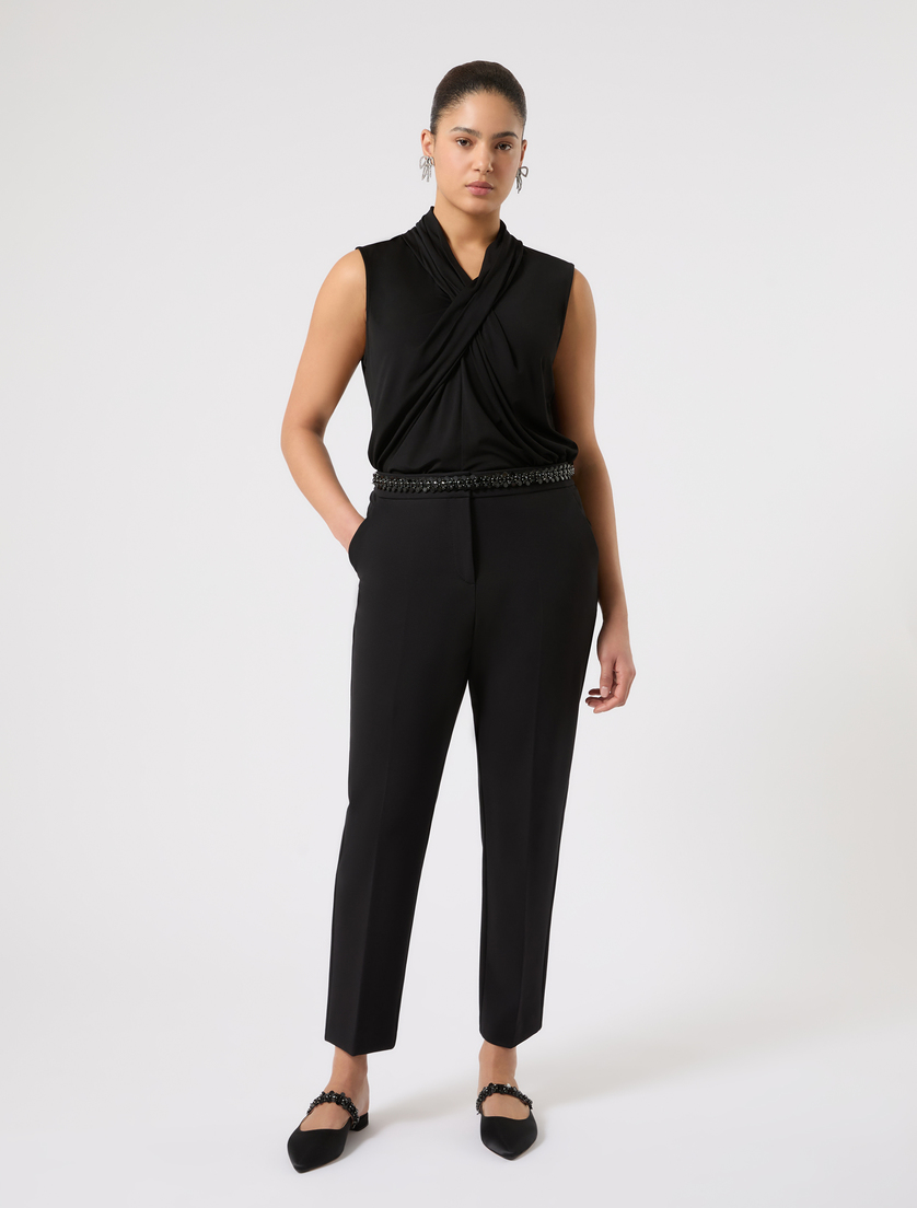 Pantaloni in jersey - NERO - Marina Rinaldi - 2