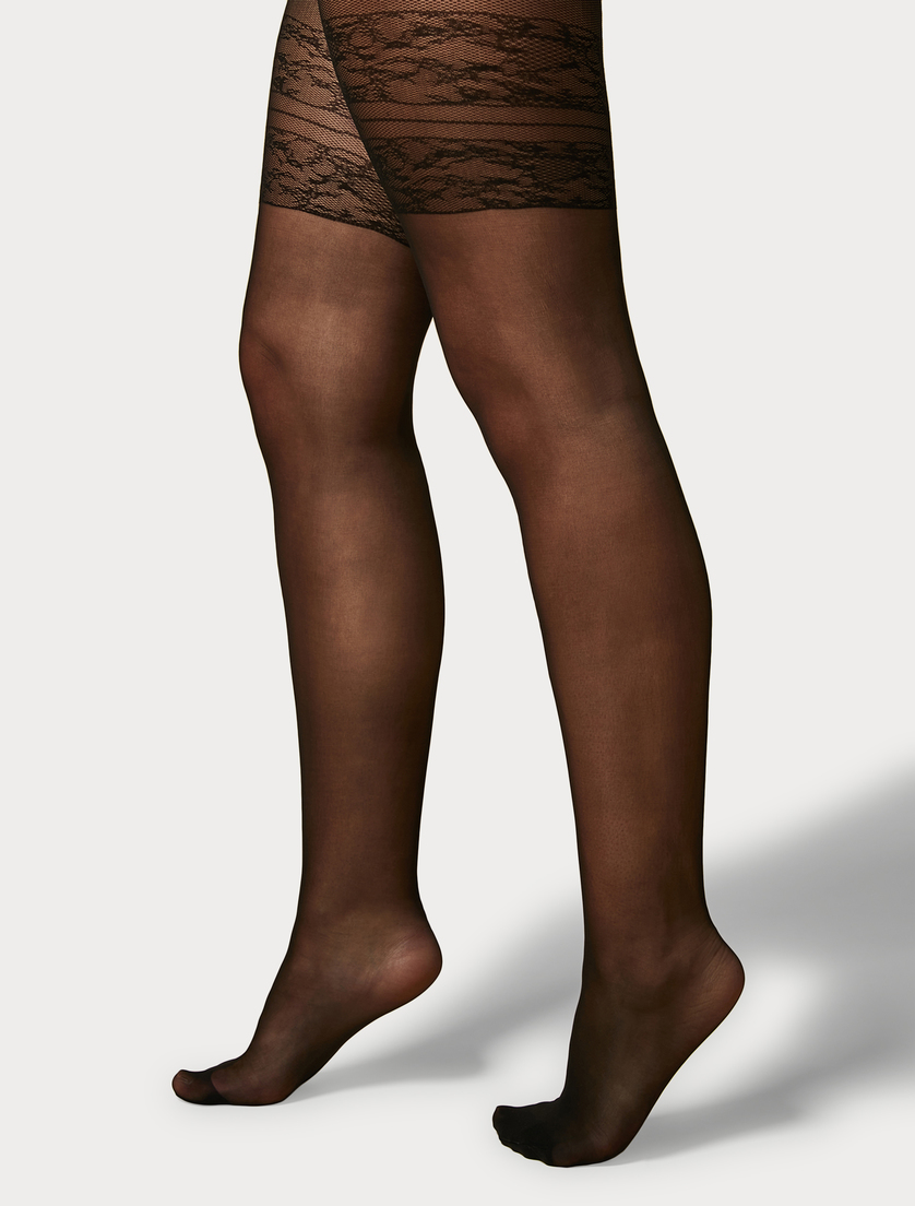 15 denier microfibre tights - BLACK - Marina Rinaldi