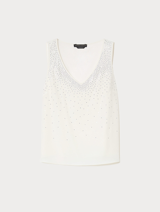 Top aus Crêpe de Chine mit Strass - Marina Rinaldi