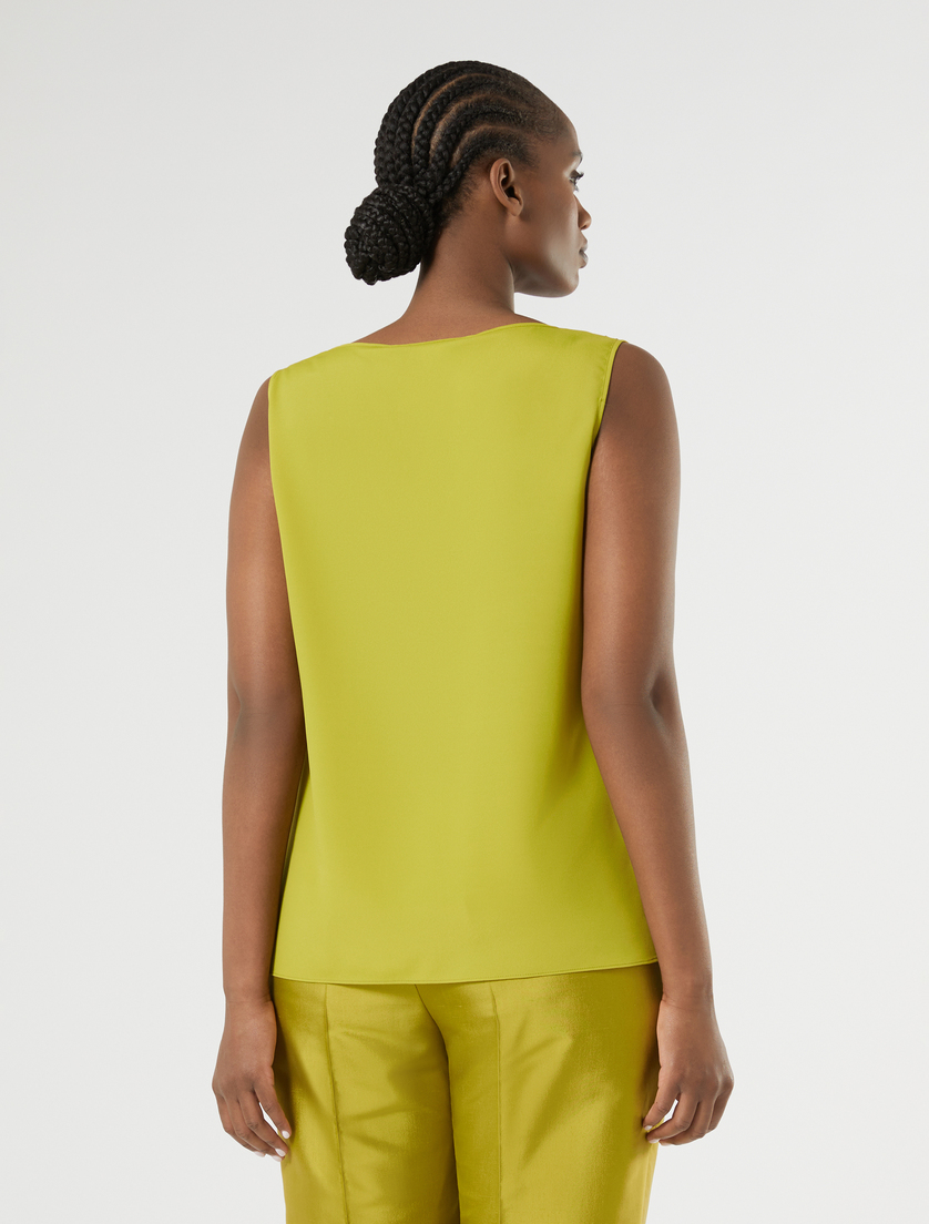 Rhinestone-adorned crepe de chine top - OLIVE GREEN - Marina Rinaldi - 4