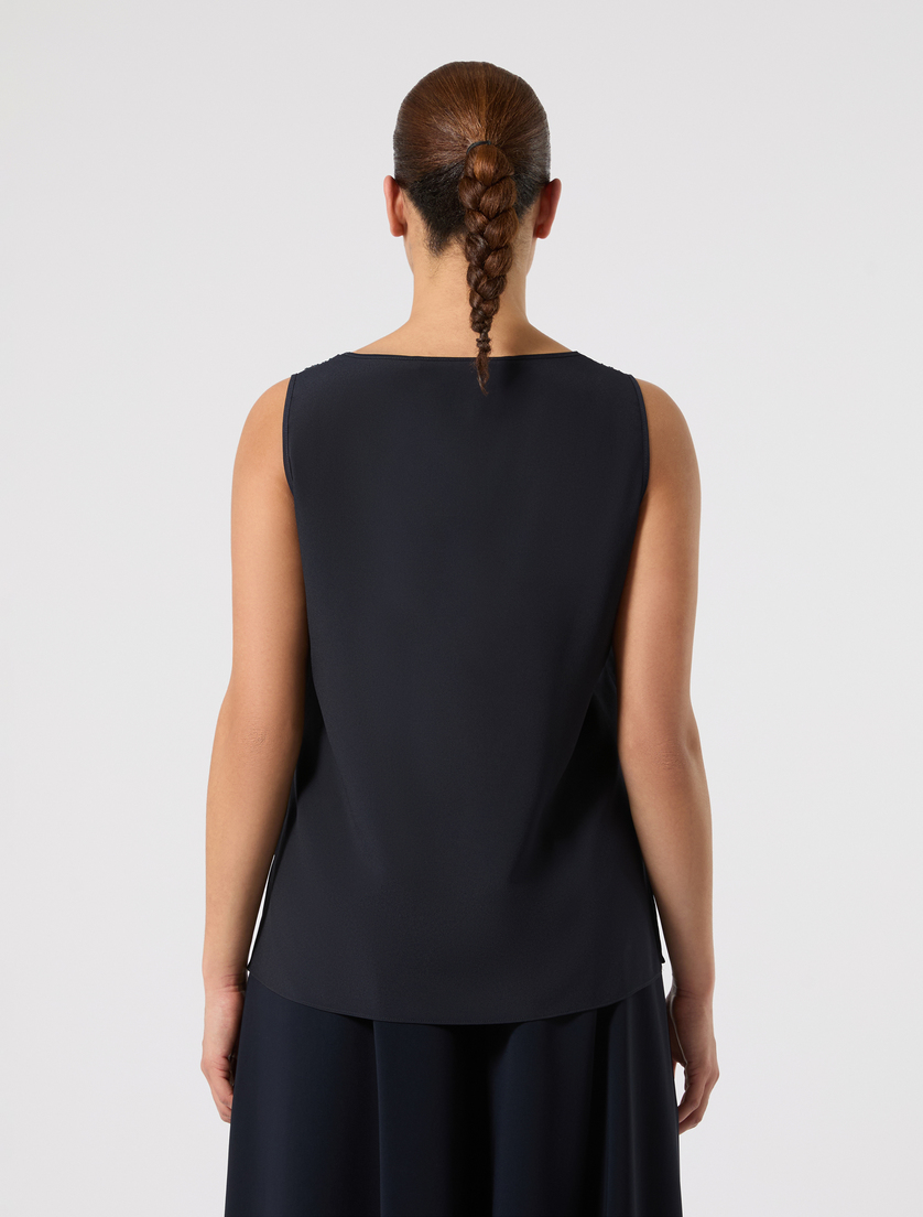 Top in crêpe de Chine con strass - BLU NOTTE - Marina Rinaldi - 4
