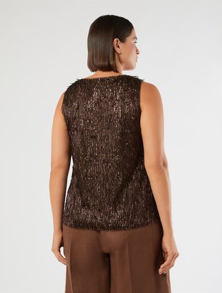 Embroidered tulle top - COCOA - Marina Rinaldi - 4