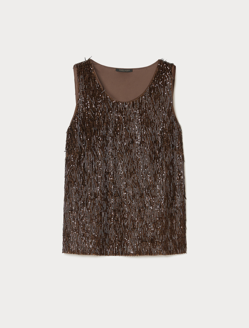 Top in tulle ricamato - CACAO - Marina Rinaldi