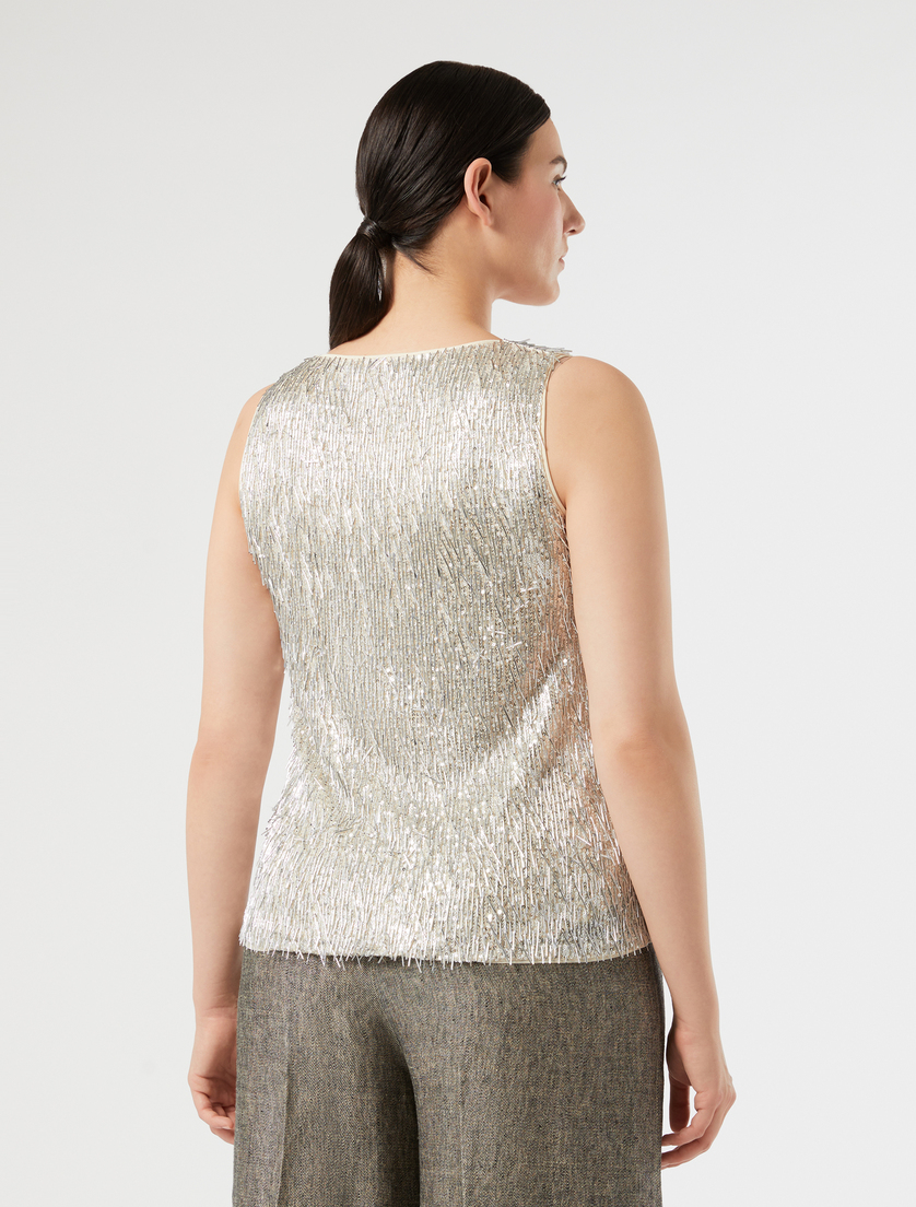 Embroidered tulle top - SILVER - Marina Rinaldi - 4
