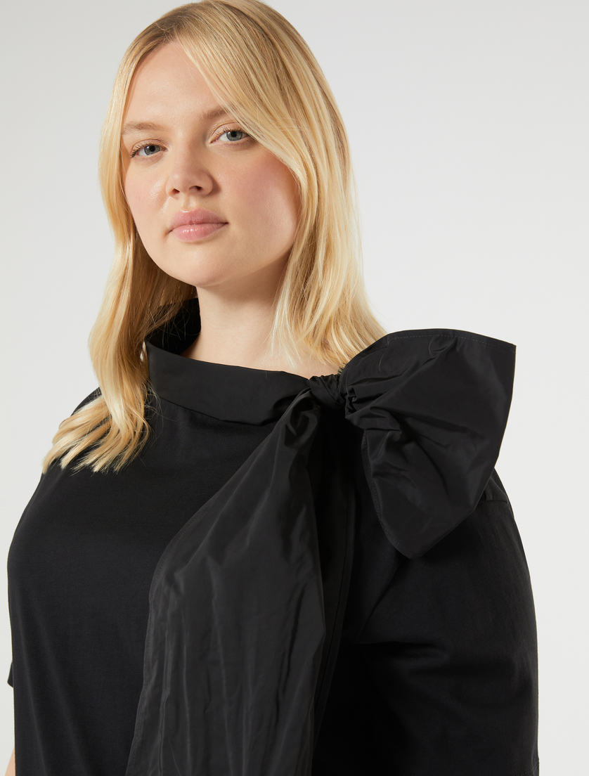 Jersey and taffeta T-shirt - BLACK - Marina Rinaldi - 5