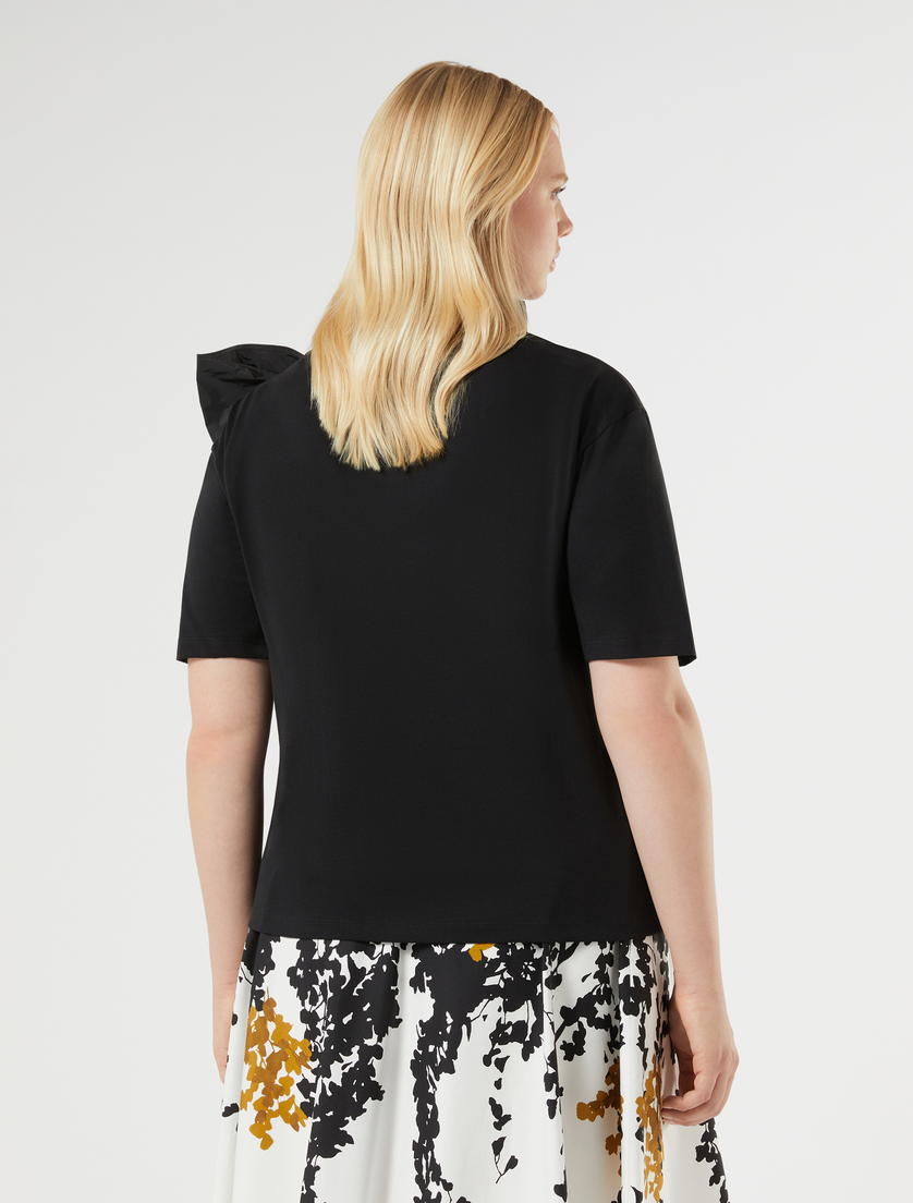 Jersey and taffeta T-shirt - BLACK - Marina Rinaldi - 4