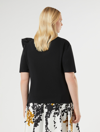 Jersey and taffeta T-shirt - BLACK - Marina Rinaldi - 4