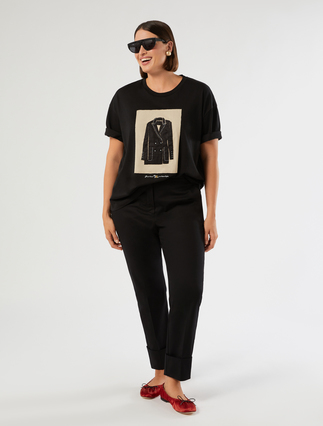 Embroidered jersey T-shirt - Marina Rinaldi