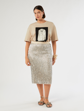 Embroidered jersey T-shirt - Marina Rinaldi