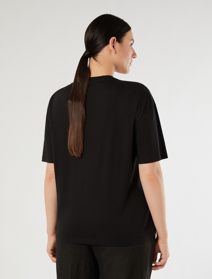 Jersey print T-shirt - BLACK - Marina Rinaldi - 4