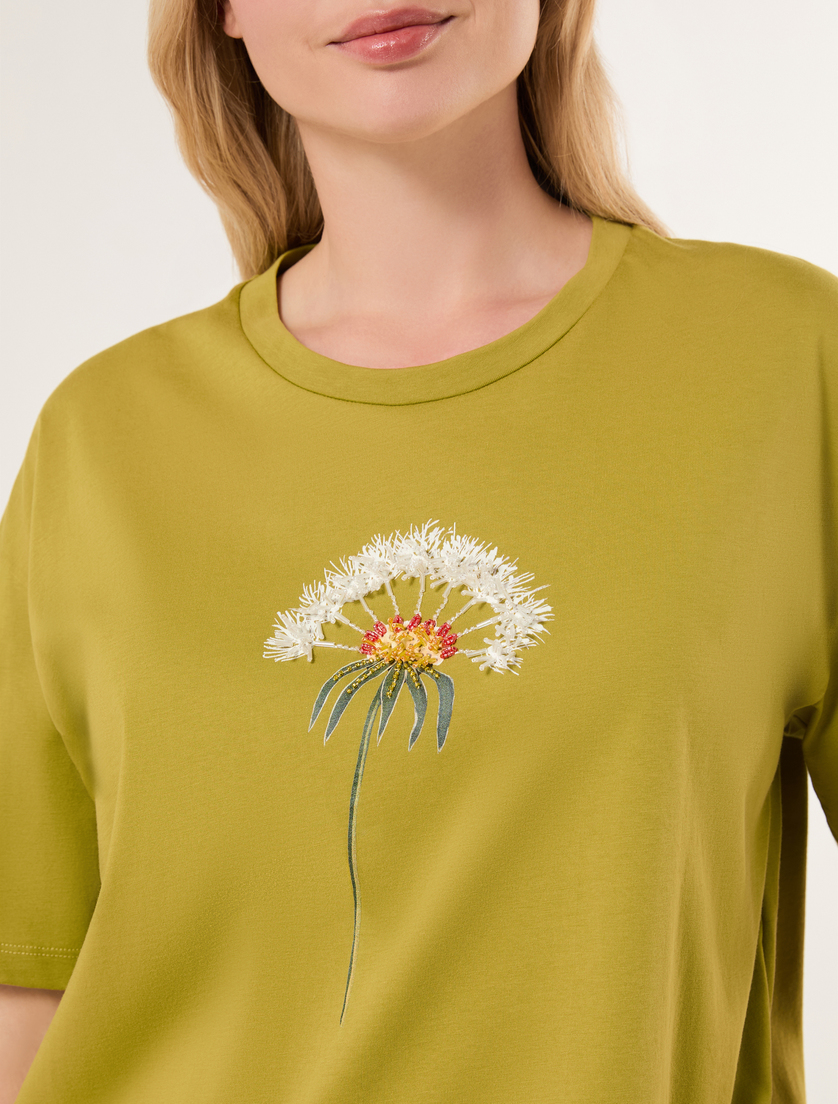 T-Shirt aus bedrucktem Jersey - OLIVENGRUEN - Marina Rinaldi - 5