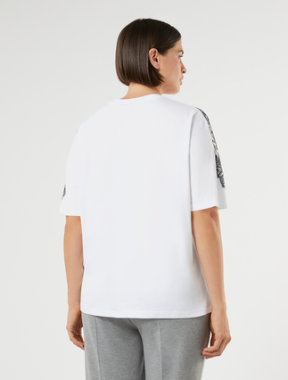 T-shirt z dżerseju z nadrukiem - OPTYCZNY BIAŁY - Marina Rinaldi - 4