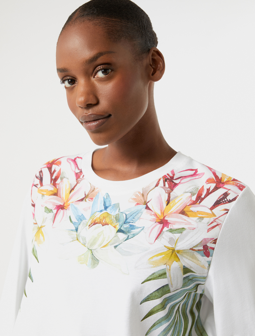 Jersey print T-shirt - OPTICAL WHITE - Marina Rinaldi - 5