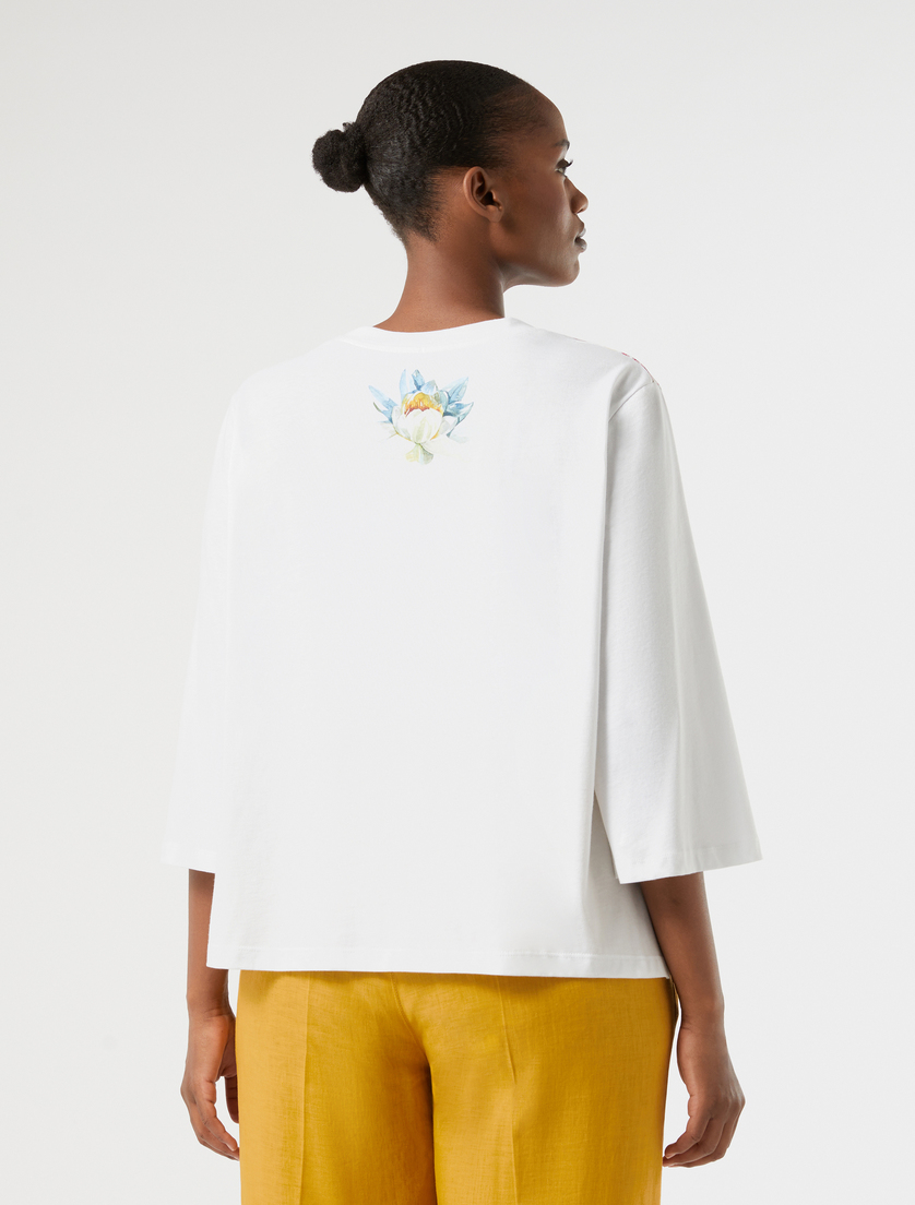 Jersey print T-shirt - OPTICAL WHITE - Marina Rinaldi - 4