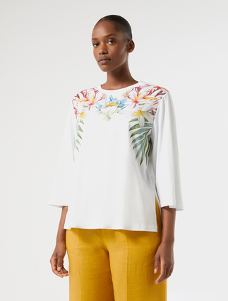 Jersey print T-shirt - OPTICAL WHITE