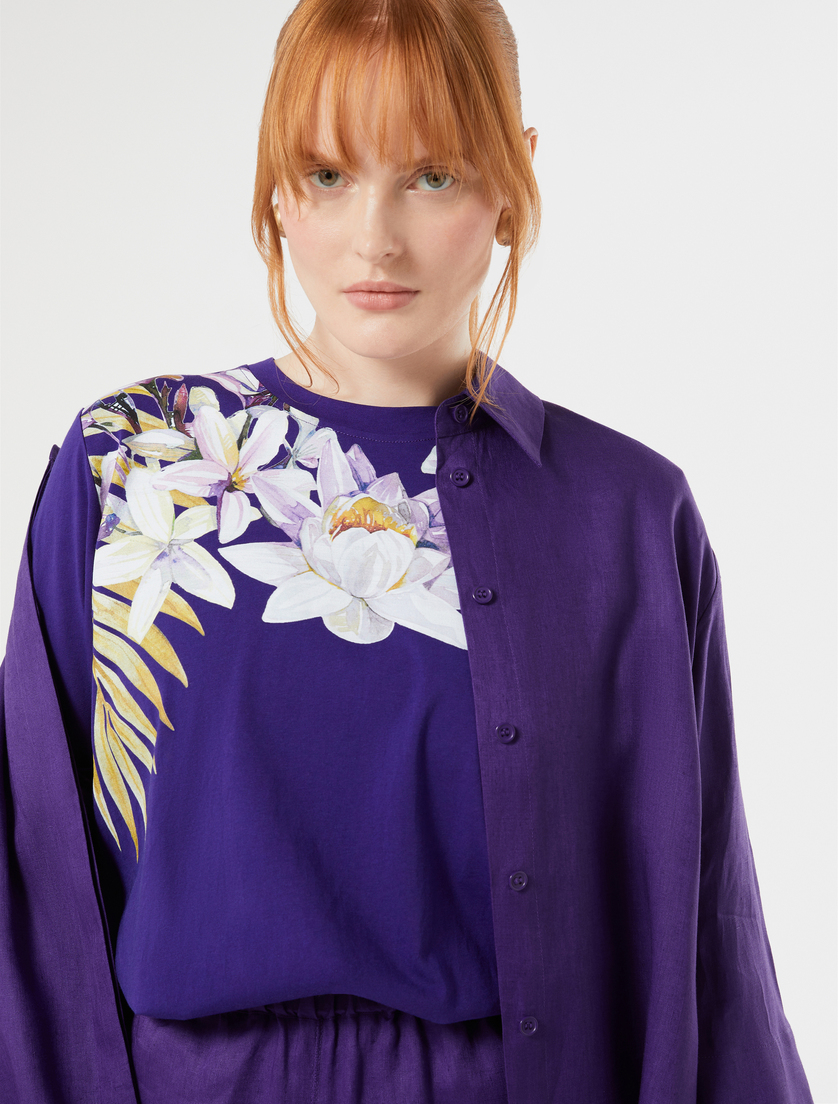 Jersey print T-shirt - PURPLE - Marina Rinaldi - 5