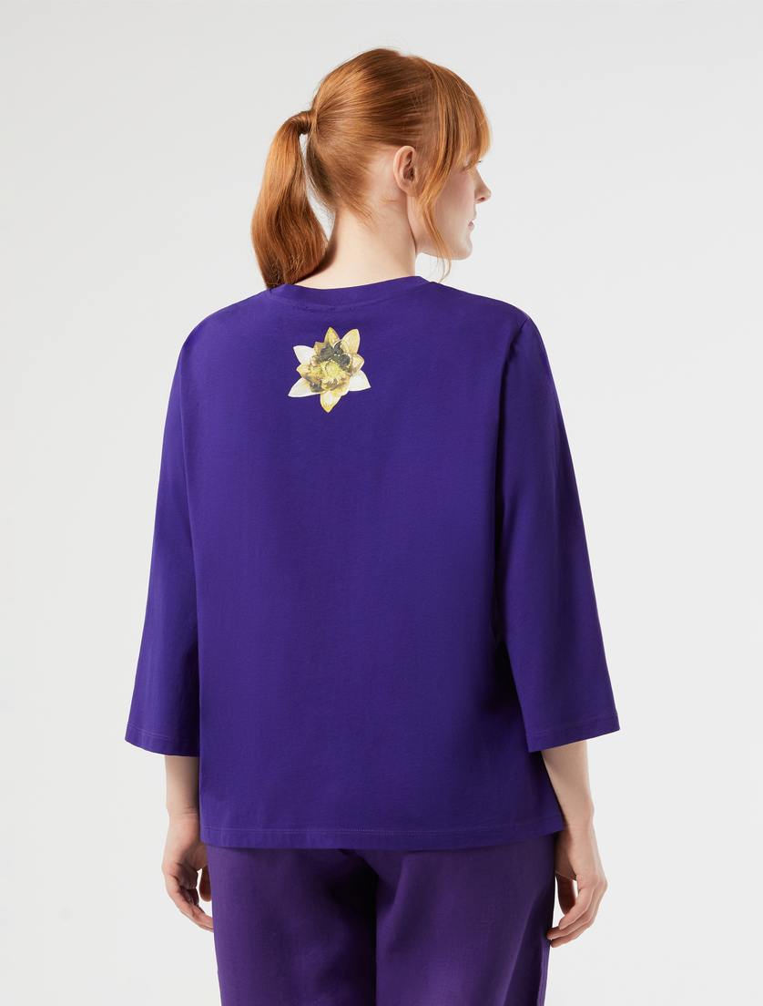 Jersey print T-shirt - PURPLE - Marina Rinaldi - 4