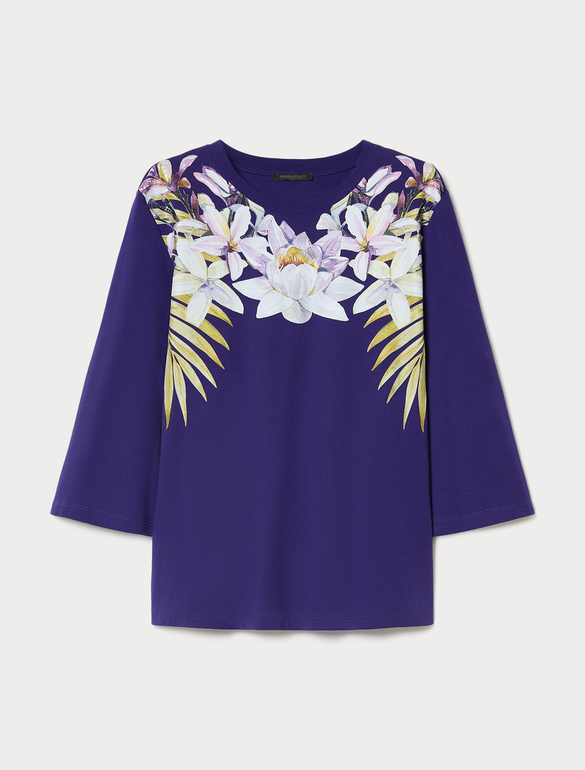 Jersey print T-shirt - PURPLE - Marina Rinaldi