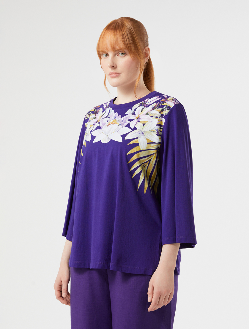 Jersey print T-shirt - PURPLE - Marina Rinaldi - 3