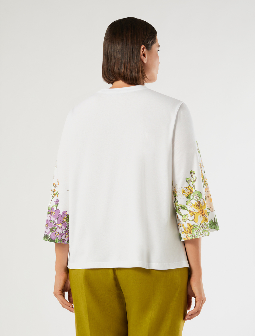 Jersey print T-shirt - OPTICAL WHITE - Marina Rinaldi - 4