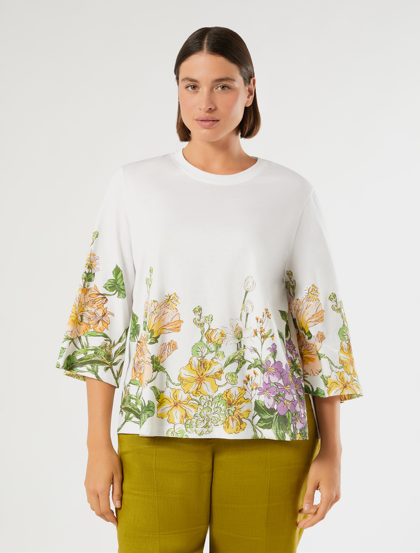 Jersey print T-shirt - OPTICAL WHITE - Marina Rinaldi - 3