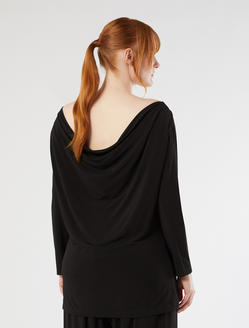 Crepe jersey T-shirt - BLACK - Marina Rinaldi - 4