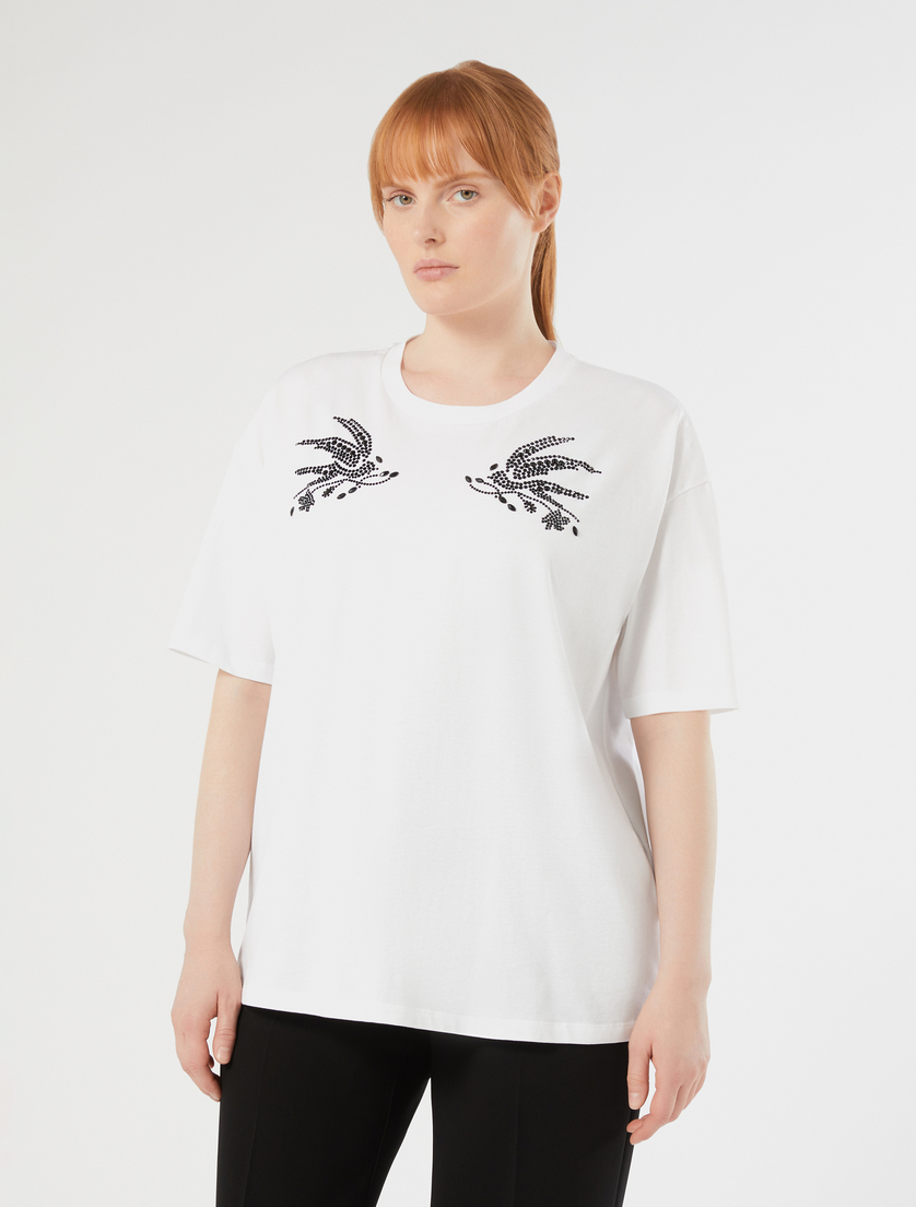 T-shirt in jersey con ricamo - BIANCO OTTICO - Marina Rinaldi - 3