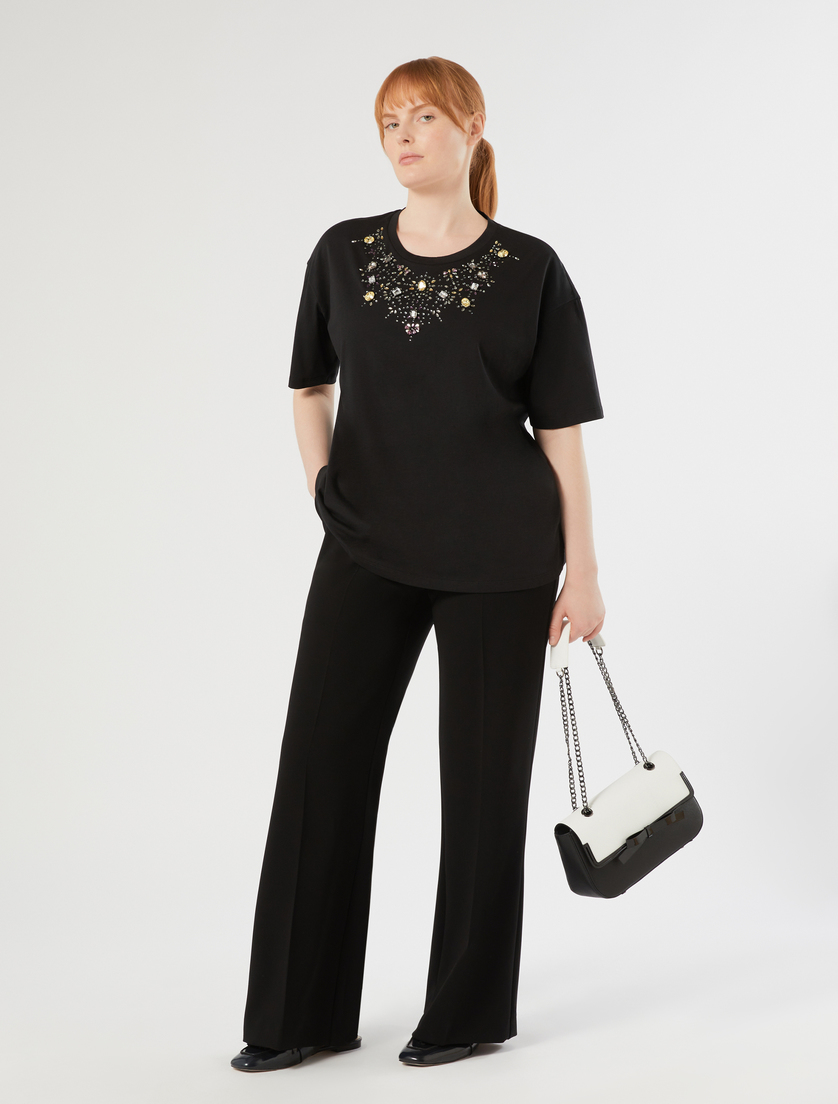 Embroidered jersey T-shirt - Marina Rinaldi