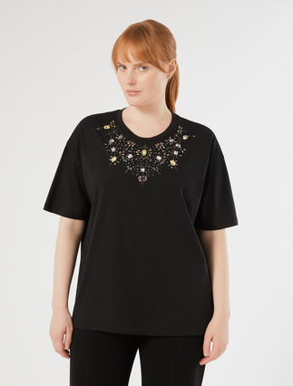 T-Shirt aus Jersey mit Stickerei - SCHWARZ - Marina Rinaldi - 3