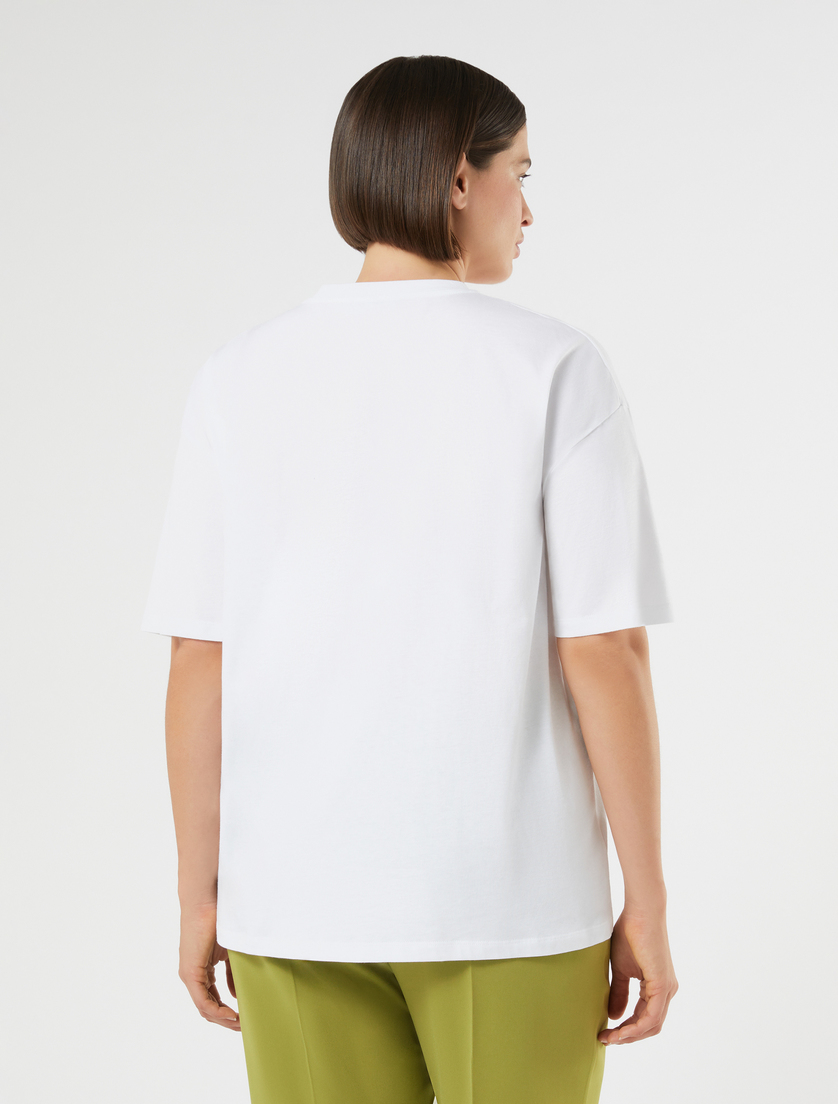 Embroidered jersey T-shirt - OPTICAL WHITE - Marina Rinaldi - 4