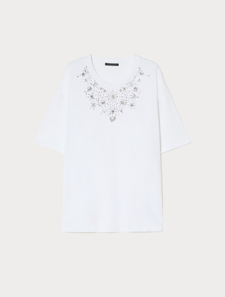 Embroidered jersey T-shirt - Marina Rinaldi
