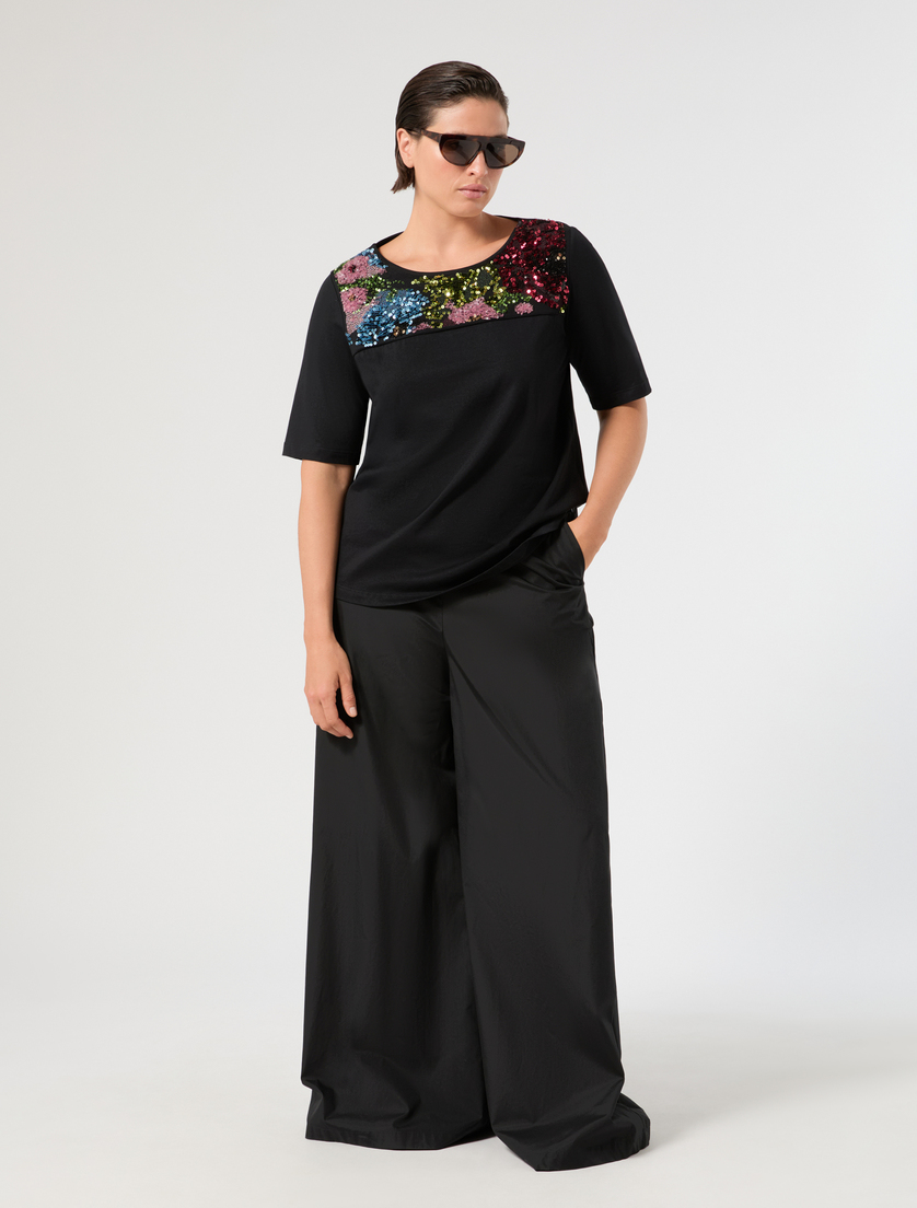 Embroidered jersey T-shirt - Marina Rinaldi