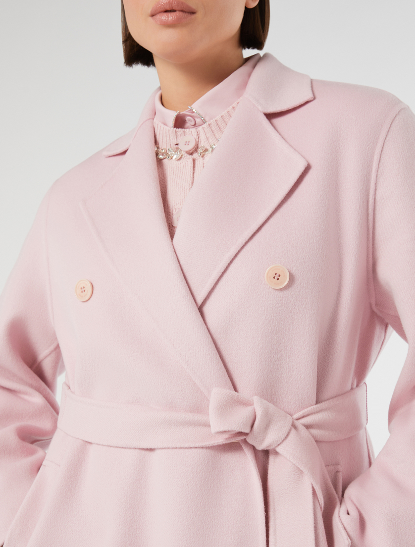 Μάλλινο παλτό διπλής όψης - ΡΟΖ - Marina Rinaldi - 5