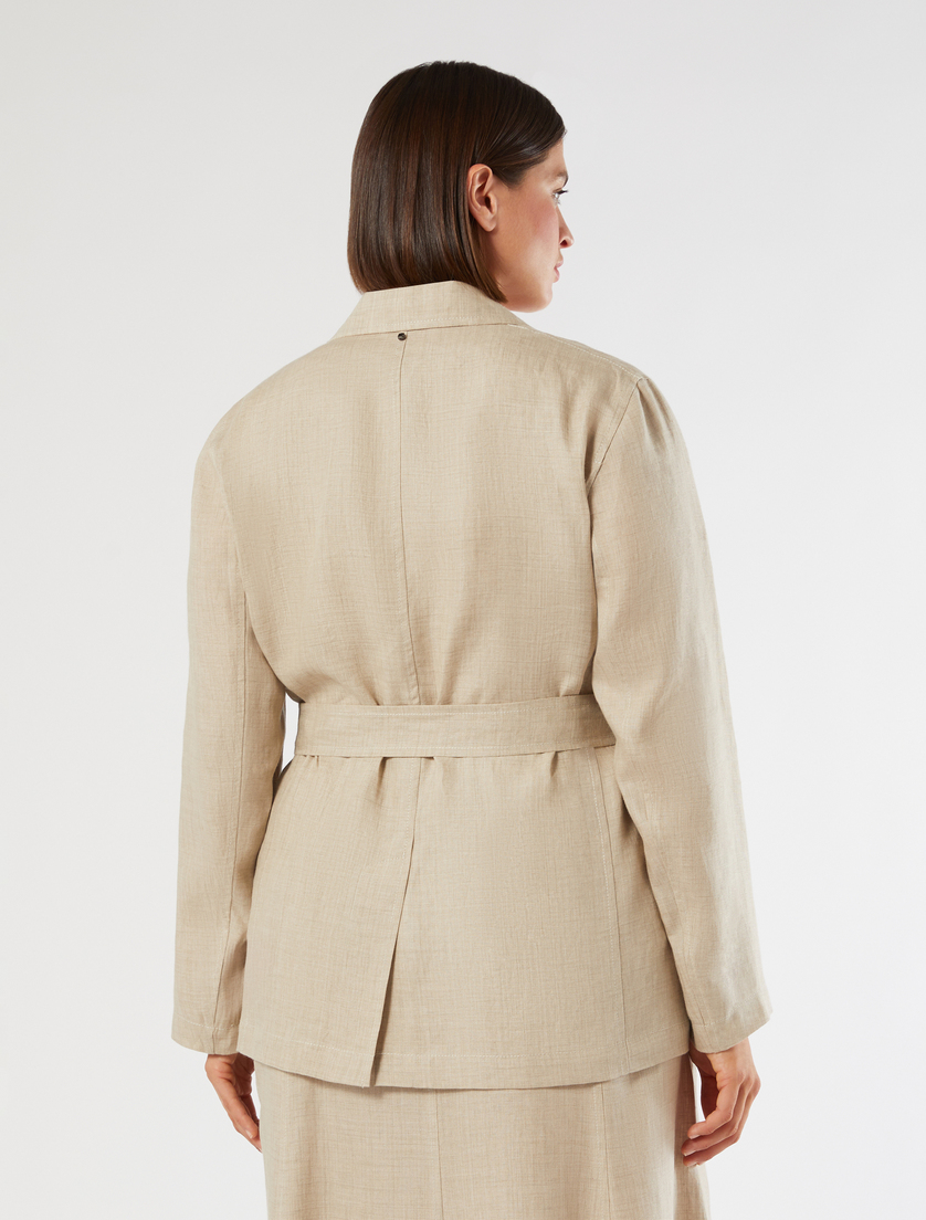 Open jacket in washed linen - SAND - Marina Rinaldi - 4