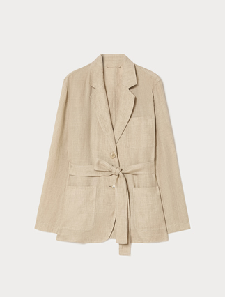 Open jacket in washed linen - Marina Rinaldi