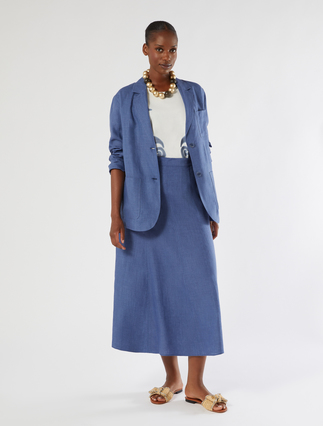 Open jacket in washed linen - Marina Rinaldi