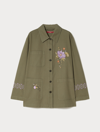 Embroidered gabardine jacket - Marina Rinaldi